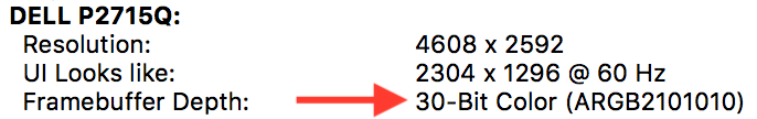 System report of the display connection